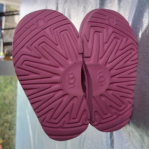 UGG Australia Pink Glitz Boots Metallic Sparkle Heels Shearling Lining Size:6 - Picture 8 of 12